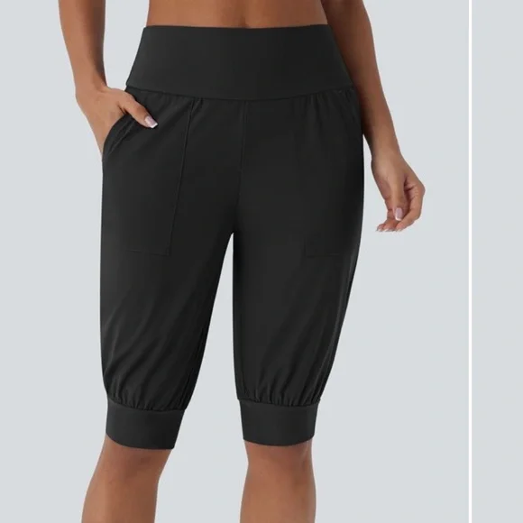 NEW Halara High Waisted Pocket Long Casual Shorts Women’s Size Medium Black - Picture 9 of 9